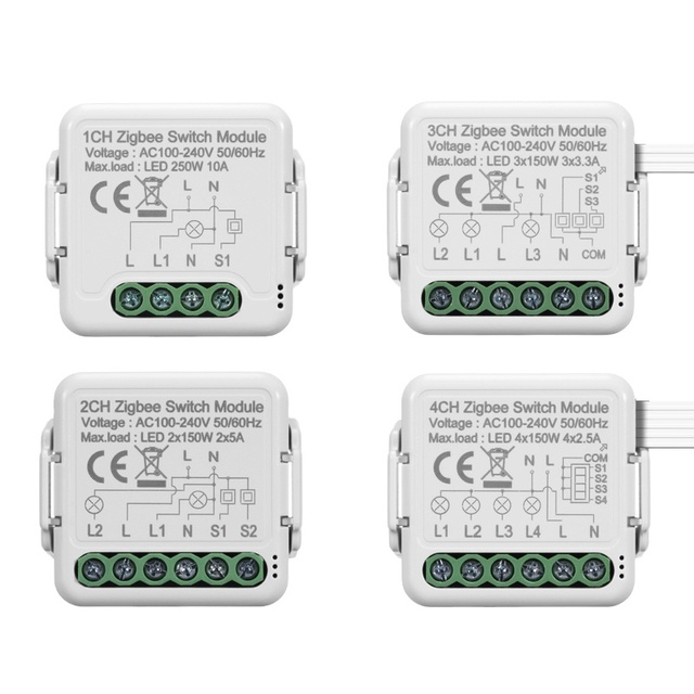Wholesale OEM Zigbee Smart Switch Module Relay With Neutral Line Via Smart Life/Tuya , Works with Alexa Google Home 1000PCS