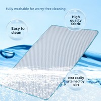 Tapis rafraîchissant respirant pour animaux de compagnie, coussin doux en polyester à texture bulle, pliable et portable pour cage, canapé, voyage, chats