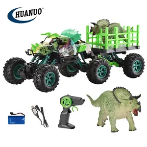 電気1/14ジャングル恐竜Rcトレーラーカー2.4GHzリモコン動物トラクタートラックトラックおもちゃ
