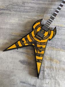 Guitarra Eléctrica <span class=keywords><strong>Odin</strong></span> Flying V con Chapa de Madera con Diseño de Rayas de Tigre, Equipada con Pastillas EMG para un Rendimiento Profesional - Product Image 5