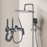 Ensemble de douche mural 3079 à 4 fonctions avec commande par bouton, douchette à main et pistolet de pulvérisation pour la maison - Vente en gros