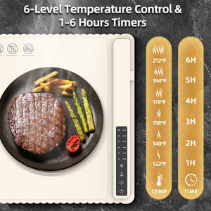 タダツ フードウォーマーマット シリコン製電気加熱パッド 食品保温トレイ 6段階温度設定＆6時間タイマー付き - Product Image 2