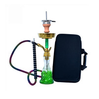 CHAUDE Khalil Mamoon Narguilé avec sac noir Taille moyenne Verre Egypte Shisha narguilé narguilé style égyptien Portable narguilé