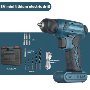 Mini Power Tool 8V Lithium <b>Drill</b> Rechargeable <b>Hand</b> Multi-function Household Screwdriver Set N367 Mini Power Tool 8V Lithium Elec - Product Image 4