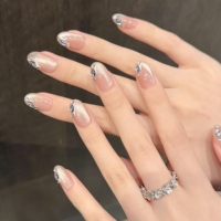 Diseño # 2868 # 2870 Uñas Acrílicas de Gel con Forma Ovalada de Alta Calidad, Hechas a Mano, con Efecto Ojo de Gato, 10 Piezas, Uñas Artificiales