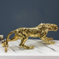 Sculpture de léopard en résine de grande taille 110 cm pour la décoration de la maison, léopard de table, statue de léopard, 2023