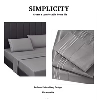 Ensemble de draps plats en polyester 400TC sur mesure, taille double, grand lit, très grand lit, avec garnissage en coton pour hôtel et usage domestique
