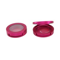 Boîte à fard à paupières ronde vide personnalisable 57*13mm, transparente, avec miroir, portable, en PS, pour blush