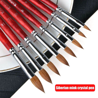 Top qualité 100% pur brosse ongles fournitures peinture outils Art stylo manche en bois massif meilleur professionnel Kolinsky brosse à ongles