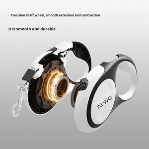 สายจูงสุนัขแบบยืดหดได้อัตโนมัติ พร้อมไฟ LED วัสดุ ABS ป้องกันแรงดึง สำหรับพาสุนัขเดินเล่นกลางแจ้ง ขายส่ง - Product Image 5