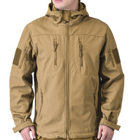 Veste Softshell Tactique d'Hiver à Capuche pour Homme, Épaisse, Imperméable, avec Fermeture Éclair, pour Activités de Plein Air et Alpinisme, Modèle d'Usine