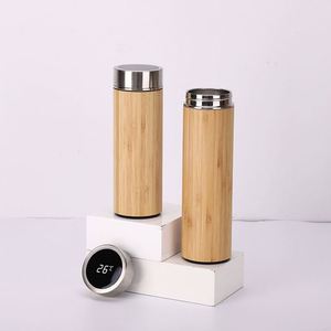 Custom Logo 450ml Bullet Shape Reusable Water <b>Bottles</b> Bamboo <b>Bottle</b> Insulated Vacuum <b>Steel</b> Water <b>Bottle</b> - Product Image 2