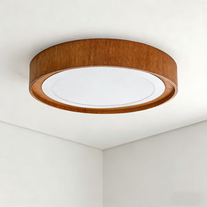 Runde LED-Deckenleuchte mit Naturholz-Finish für Schlafzimmer, Wohnzimmer und Küche - Product Image 1