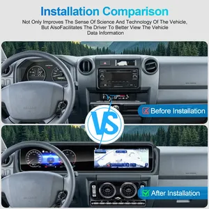 12.3 "nouveauté double écran pour Toyota Land Cruiser LC70 LC76 compteur de vitesse automatique Cockpit multimédia Android autoradio Carplay - Product Image 5