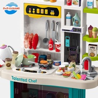 Armoires de cuisine à pulvérisation lumineuse de musique simulée Maison Chef à domicile Nouveau design Cuisine Cuisine Jouets Filles Enfants Jouets 105PCS