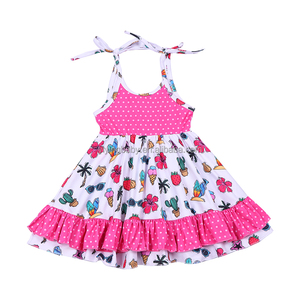 Vestito Senza Maniche per Bambine con Design in Pizzo Tinta Unita, Abito Carino e Casual per Bimbe - Product Image 2