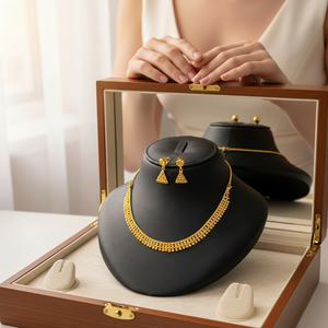 Collier avec pendentif en forme de boîte à fleurs en laiton plaqué or 24 carats, mignon, pour femmes - Product Image 5