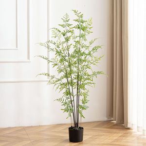 Plante artificielle Meng Jie, feuilles de fougère persane, 228 cm, plante décorative d'intérieur, grande plante verte en pot - Product Image 4