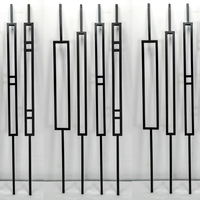 Balustres rectangulaires fins en fer forgé de haute qualité à double barre pour escalier intérieur, décoration de balustrade de balcon