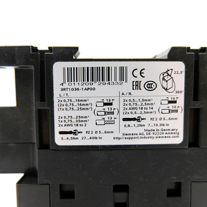 คอนแทคเตอร์ซีเมนส์ 3RT1036-1AP00 รุ่นดั้งเดิม 3RT1036-3AL20 สำหรับระบบสตาร์ทมอเตอร์ สำหรับระบบอัตโนมัติไฟฟ้า - Product Image 2