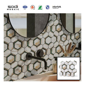 Panel de pared impermeable para baño <span class=keywords><strong>3D</strong></span> Peel & Stick Hexágono Autoadhesivo PVC Compuesto Gel Azulejos de mosaico - Product Image 2
