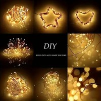 LED Batteriebetriebene Weihnachts-Kupferdraht-Lichterkette Warmweiß Weihnachtliche Dekorative Beleuchtung