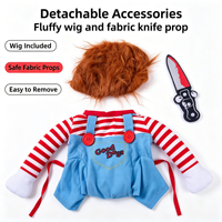 Costume de chien, déguisement d'Halloween pour animaux de compagnie, tenue amusante pour animaux, accessoire photo cosplay, déguisement d'horreur pour chats et petits chiens