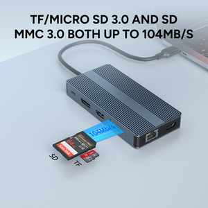 4K 60Hz HDMI <span class=keywords><strong>S</strong></span>ạc Phổ <span class=keywords><strong>S</strong></span>ạc Docking Station USB 3.2 Gen2 100W Pd RJ45 1000M USB 3.0 Dp TF SD 1040 MB/giây <span class=keywords><strong>Hub</strong></span> Cho Máy Tính Xách Tay - Product Image 5