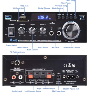New mini nhà kim loại âm thanh khuếch đại hai cách AK-45 USB Flash Drive kỹ thuật số điều khiển từ xa cho karaoke - Product Image 5