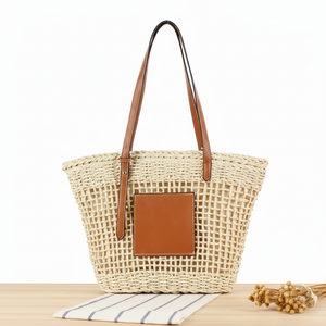 กระเป๋าถือหนังแท้ลายเรขาคณิตขนาดเล็กสำหรับฤดูร้อน เหมาะสำหรับการเดินทางและไปทะเล - Product Image 1