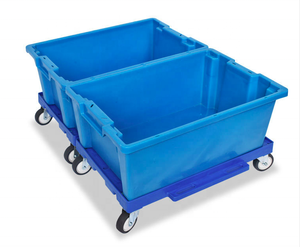Carrito de transporte de alta resistencia, caja de transporte de <span class=keywords><strong>200kg</strong></span>, fácil de llevar contenedor de plástico, plataforma rodante móvil, caja de plástico conectable - Product Image 5