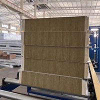 Panneau sandwich modulaire en laine de roche avec joint latéral en PU pour maison conteneur et cabane mobile, panneaux isolants pour murs et toitures
