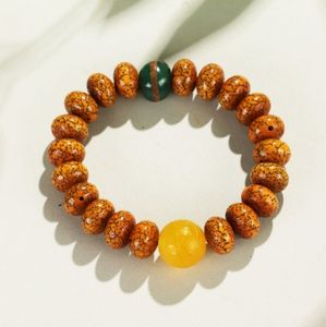 Stern- und Mond-Bodhi-Samenperlen mit natürlichem gelbem Achat – Modischer Glücksbringer als Einzelstrang - Product Image 2