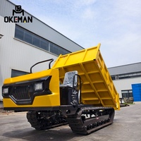 Dumper sur chenilles diesel OKEMAN de 3 tonnes avec moteur, boîte de vitesses et pompe pour les grands projets de conservation des eaux