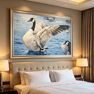 <span class=keywords><strong>Peinture</strong></span> à l'huile artisanale d'<span class=keywords><strong>oie</strong></span> du Canada sur toile avec cadre, imperméable et écologique, grande œuvre d'art murale pour hôtel et salon - Product Image 5