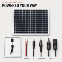 Panneau solaire monocristallin de qualité A, OEM d'usine, petite puissance, 5W 10W 20W 50W 60W 80W 100W, 12V 18V, module PV portable