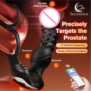 BANSEY Masajeador de Próstata de 10 Velocidades Controlado por Aplicación con Anillo para Pene y Estimulador de Perineo y Punto G Masculino - Product Image 3