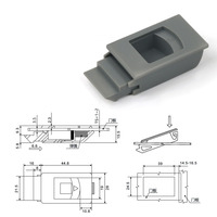 Kete DK725 Loquet Moraillon Serrure Ressort Plat ABS Intégré Poignée De Tirage Dissimulée Loquet En Plastique Serrure De Porte Bascule En Plastique