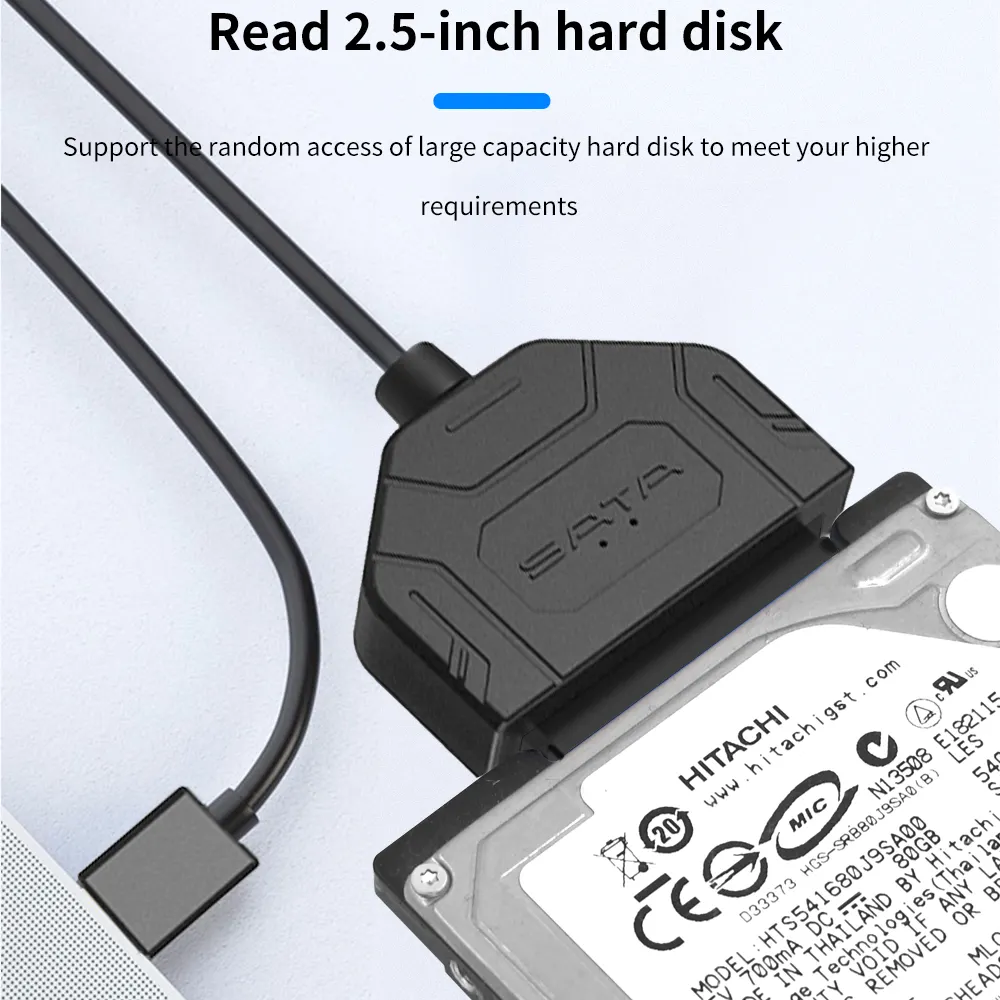 TISHRIC Câble adaptateur SATA vers USB 3.0 Convertisseur USB 3.0 vers Sata 3 pour adaptateur SSD HDD 2.5 "Câble Sata III 22 broches