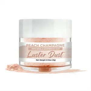 Vegan Kosher Halal Certified Food Grade Peach Fuzz Champagne Luster Dust Edible Glitter For Paint Drink Cookie Fondant