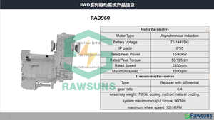 Kit de conversion pour voiture électrique AMT Powertrain System RAD960 72-144VDC EV Motor <span class=keywords><strong>CV</strong></span> Axles avec contrôleur pour camion/SUV de 1 à 2 tonnes - Product Image 2