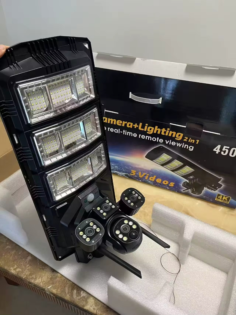 CÁMARAS SE SEGURIDAD OJO DE DIOS CON PANEL SOLAR. SOPORTE Y LÁMPARA LED CON SENSOR