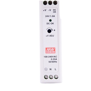 Sistema de control industrial de CA a CC tipo riel de 20W y 12V, serie <span class=keywords><strong>Mean</strong></span> <span class=keywords><strong>Well</strong></span> <span class=keywords><strong>MDR</strong></span>, 12V, 24V, 1.67a, fuente de alimentación, 1/2 ", 1/2", 1/2 ", 1/2", 2/12V - Product Image 3