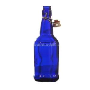 حار بيع المنزل المشروب البيرة الهادر فارغة جولة 500 مللي زجاجة الكوبالت الأزرق سوينغ أعلى زجاجات البيرة مع EZ كاب