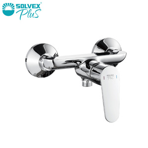 SOLVEX Robinet <span class=keywords><strong>de</strong></span> <span class=keywords><strong>douche</strong></span> <span class=keywords><strong>mitigeur</strong></span> chaud/froid en laiton <span class=keywords><strong>de</strong></span> haute qualité <span class=keywords><strong>pour</strong></span> salle <span class=keywords><strong>de</strong></span> bain d'appartement, jet doux, valve en céramique, montage mural, garantie 5 ans - Product Image 1