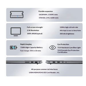 โน้ตบุ๊ก <span class=keywords><strong>Lenovo</strong></span> ThinkPad/Book 16 สำหรับธุรกิจและการศึกษา พร้อมหน่วยประมวลผล R7 H 260 หน่วยความจำ DDR5,  SSD แบบ M.2 และหน้าจอ 2.5 นิ้ว 120Hz - Product Image 6