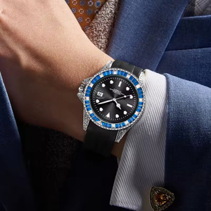 นาฬิกาข้อมืออัตโนมัติแบบกลไกหรูหราสำหรับทุกเพศ สายสแตนเลสสตีลขนาด 20 มม. ประดับเพชร กันน้ำ - Product Image 1