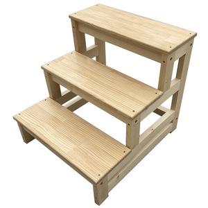Tabouret en <span class=keywords><strong>bois</strong></span> multifonctionnel de haute qualité ménage <span class=keywords><strong>trois</strong></span> étages tabouret échelle en <span class=keywords><strong>bois</strong></span> massif taille et couleur personnalisées - Product Image 1