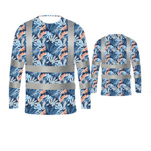 Hi Vis Reflecterend Bloemeneiland Patroon Shirt Met Lange Mouwen En Logo - Product Image 3