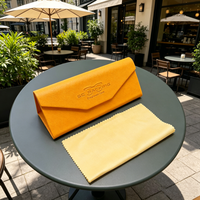 Étui à lunettes de soleil pliable en cuir PU avec logo personnalisé, plusieurs couleurs, étui à lunettes de soleil triangulaire pliable, étui de rangement pour lunettes